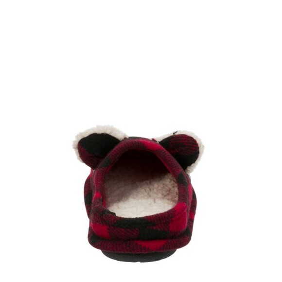 Lil' Bear Dearfoams Slipper  Kids Youth 13-1  Clog Slide  NWT  Red Buffalo Plaid - Picture 4 of 7